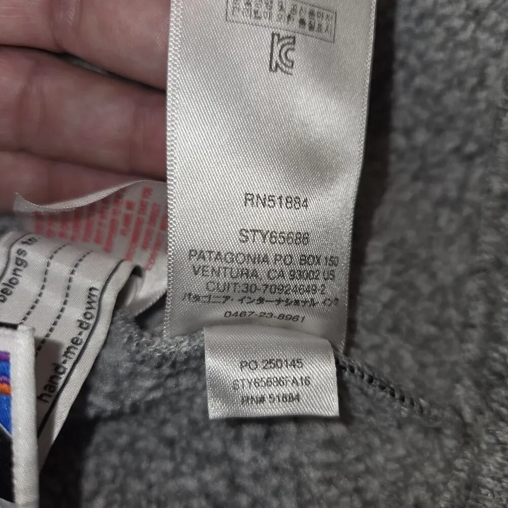 Patagonia Girls Better Sweater Coat Gray Button Front Jacket Size XL (14)